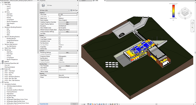 Revit sample model daylight simulation with no light leaks!