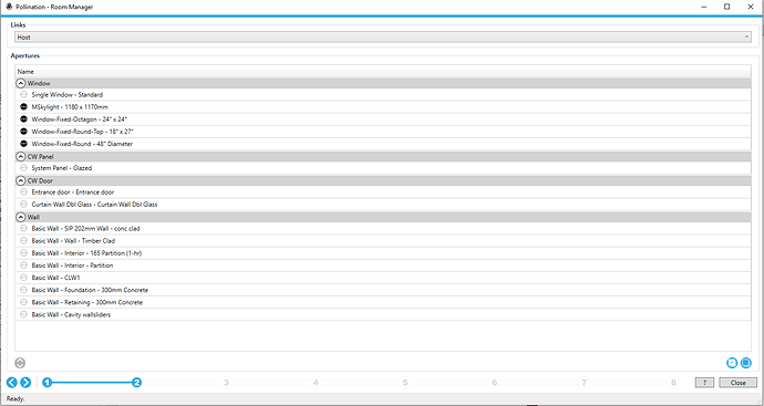 List of Windows in the Revit Sample Model after the Change