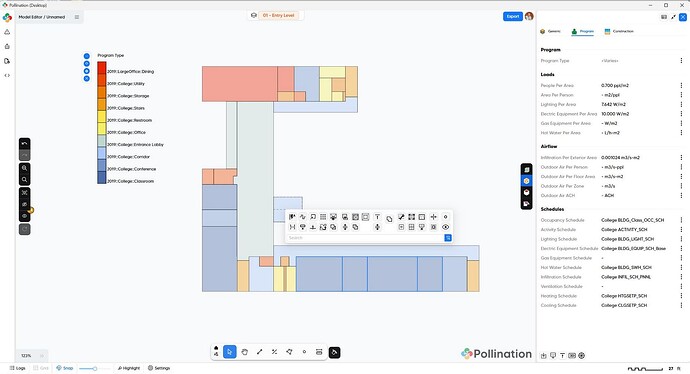 Imported Program Types from Revit Space Types