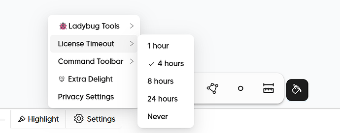 License Timeout Options