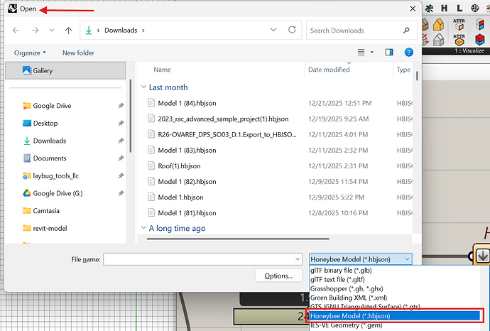 2. Open the HBJSON file in Rhino